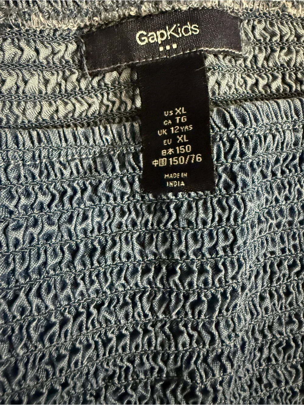 GAP Girls Denim-Blue Smocked Bodice Dress